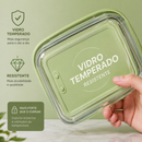 Kit 10 Potes Herméticos Antibacteriano de Vidro Temperado com Tampa de Alta Vedação