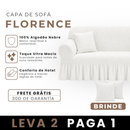 [LEVE 2 PAGUE 1] Capa de Sofá Florence em Algodão com Saias Laterais + 2 Almofadas Inclusas
