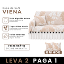 [LEVE 2 PAGUE 1] Capa de Sofá Viena em 100% Algodão e Saias Bordadas + 2 Almofadas Inclusas